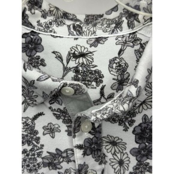 RARE PATTERN Nike Polo Shirt Mens XL Floral Print White Black Short Sleeve - Picture 3 of 8